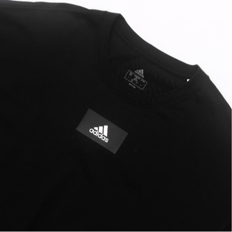Adidas Logo Print Pullover Crew Neck Short Sleeve T-Shirt Men T-Shirts Black HN0976