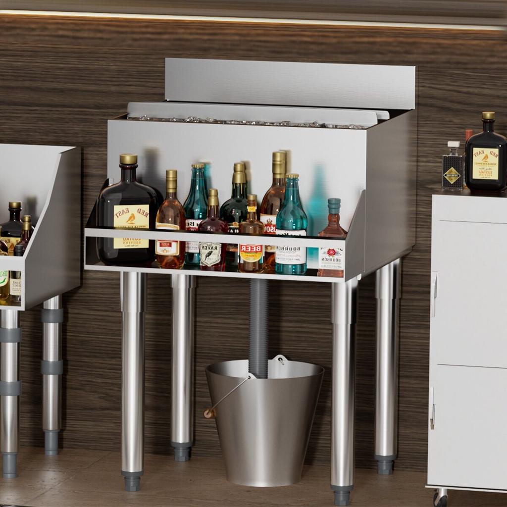 Commercial Ice Bin 61.6 L Underbar Ice Bin with Sliding Lid for Kitchens