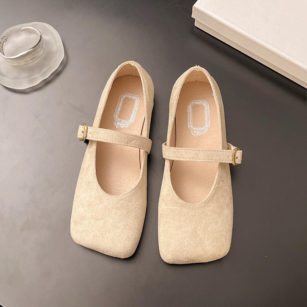 Retro Square Head Baotou Half Slippers Women's 2025 Spring New One-pedal Lazy Casual Flat Bottom Birken Baotou Drag