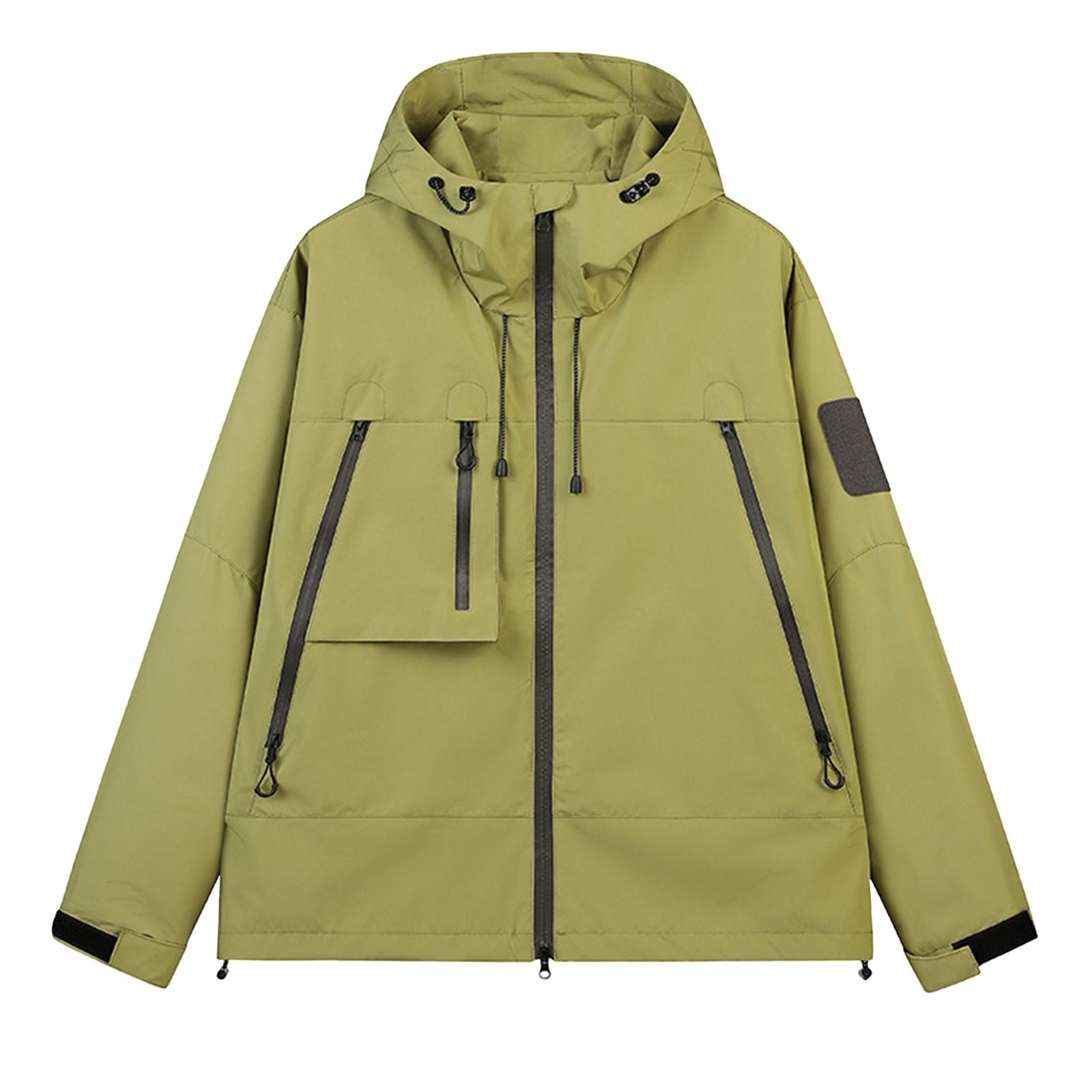 

Унисекс Осенняя повседневная спортивная ветрозащитная куртка на молнии Рабочая куртка XL жёлтый