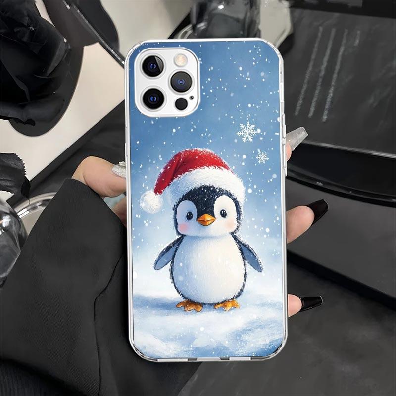 

Christmas Penguin Phone Case for iPhone 11 12 13 Mini 14 15 Plus 16 Pro Max 17 Air 16E 7 8 SE 17ProMax Soft Fundas Cover 11 12 1 iPhone 7(8)SE