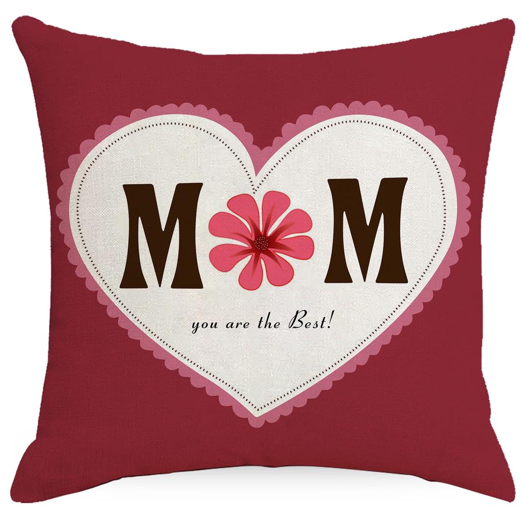 New Mother's Day Line Printed Pillow Cover Pink Love Home Sofa Bedside Pillow Cover