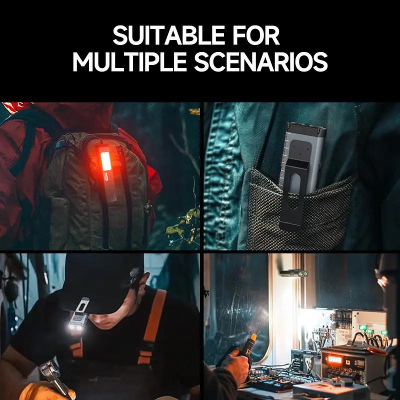 LED Hat Clip Flashlight USB-C Rechargeable 800LM Birght Torch Light- with Magnet, Portable Mini Flood Work Light/Pocket Lantern