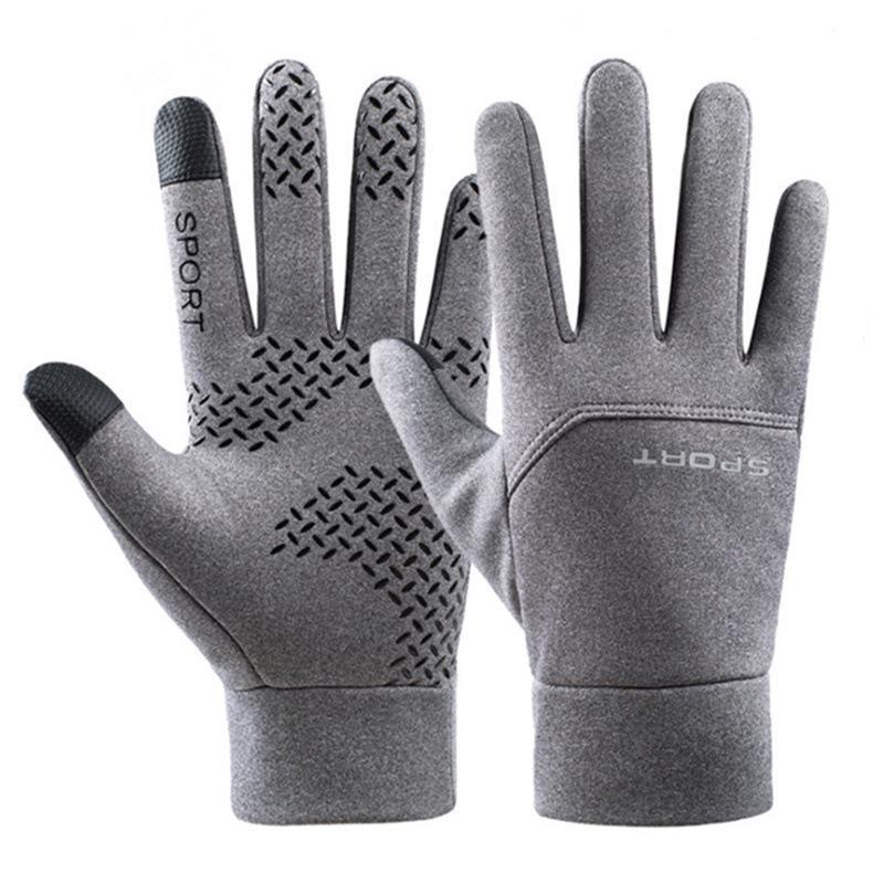 Guantes de invierno unisex impermeables con pantalla táctil y forro de terciopelo: Antideslizante, resistente al viento para conducir, correr y andar en bicicleta