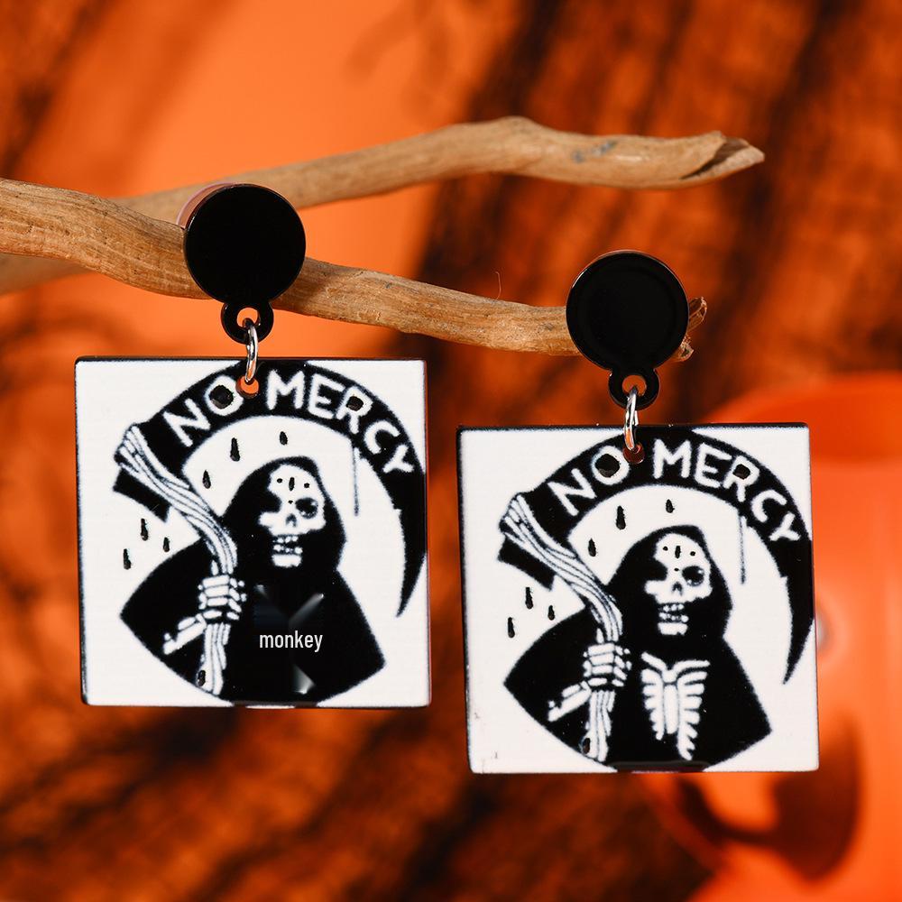 New Halloween Crow Skull Earrings: Hip Hop Style European-American Jewelry.