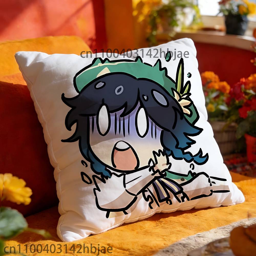 Venti Chibi Pillow Case Print Polyester Fiber 40X40 cm Home Sofa Throw Cushion Cover Decoration