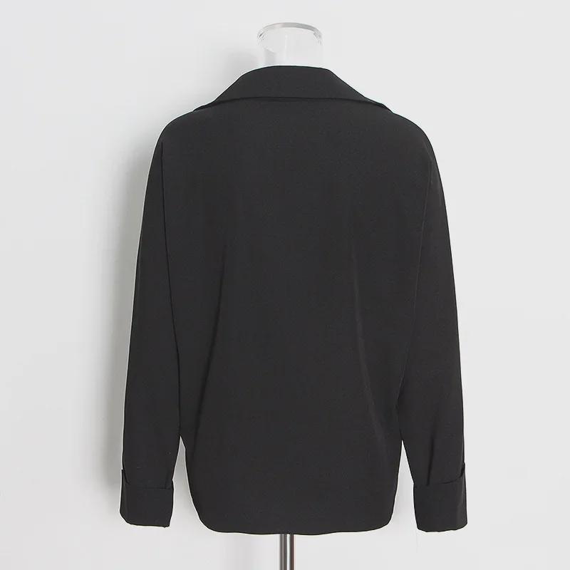 2025 Korean Women's Fashion: Irregular Solid Color Lapel Shirt + Short Skirt Suit