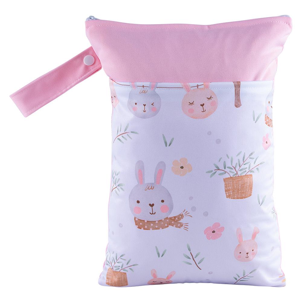 Waterproof Diaper Bag with Dual Pocket & Wet/Dry Separation, 25x35cm