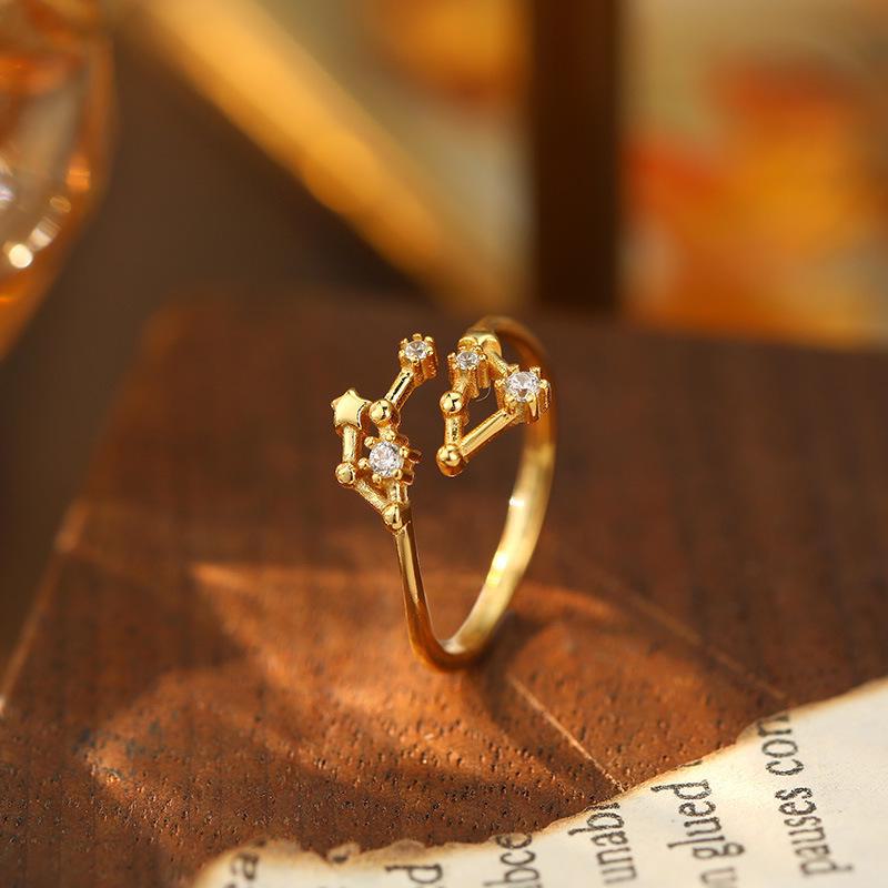 Banyan Tree S925 Silver Zodiac Constellation Ring - Women's Summer Simple Birthday Jewelry