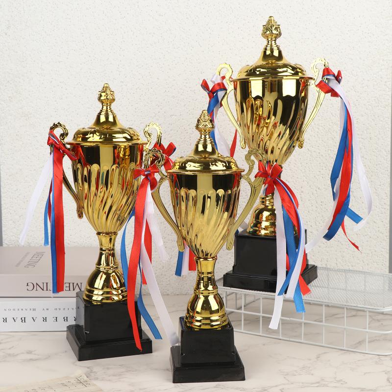 Metal Gold Trophy Cup Sports Award with Base Lid for School Sports Day Large Size Winner Souvenir
