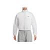 Solid Color Logo Embroidered Loose Fit Stand Collar Zip Long Sleeve Jacket Women Jackets White HJ1000-100
