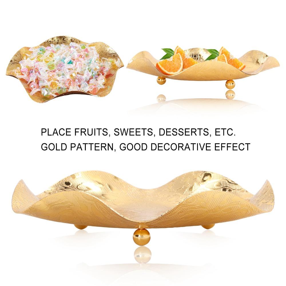 Smooth Surfaces Gold Fruit Bowl Gold Decorative Tray Fruit Bowls Fruit Basket For Kitchen