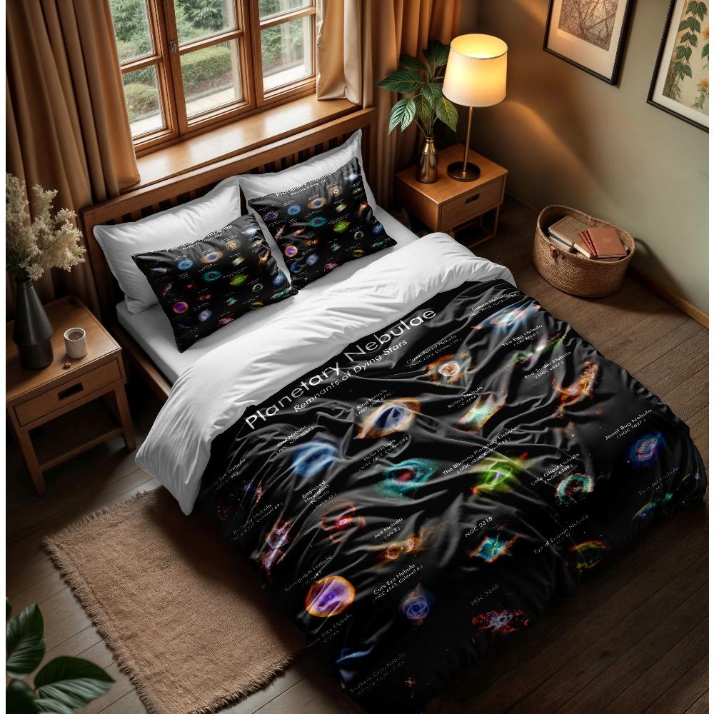 Bettwäsche-Set mit abstraktem Weltraumnebel, Bettbezug-Set, UK-Einzelbett, Doppelbett, Queensize-Bett, Kingsize-Bett, US-Bett, Twin, Full Kingsize