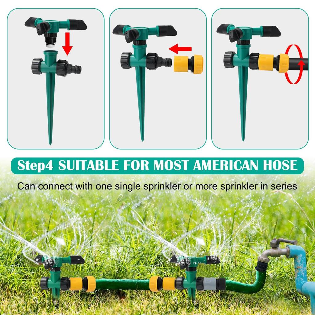 Zavlažovač s velkoplošným pokrytím Zahradní zadešťovač automatický otočný postřikovač o 360 stupňů pro zahradní rotační zavlažovací systém 40 ml