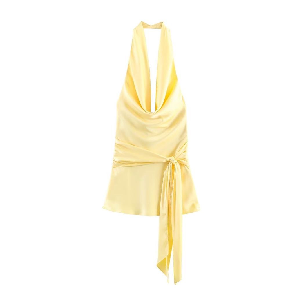 European and American style, new women's clothing, foreign style, classic silk satin texture mini dress 2745533