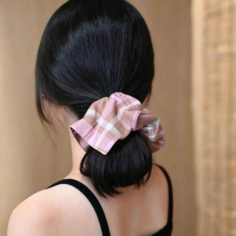 Plaid Hair Tie for Autumn/Winter - Gentle on Hair, Perfect for Buns & Ponytails