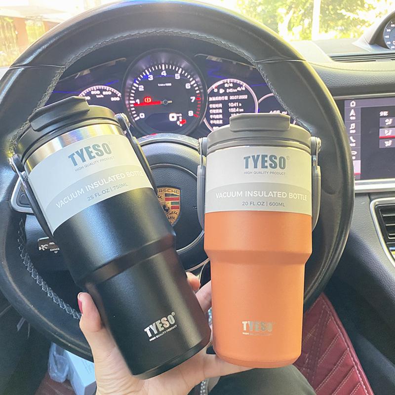 Tyeso Coffee Cup Stainless Steel Thermos Bottle Double-layer Insulation Cold And Hot Travel Mug Vacuum Flask Car Water Bottle