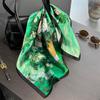 100% Silk Scarf Bandana Women Square Scarves Wrap Kerchief Green Mulberry Silk for Summer Luxury High Quality Headband Hijab