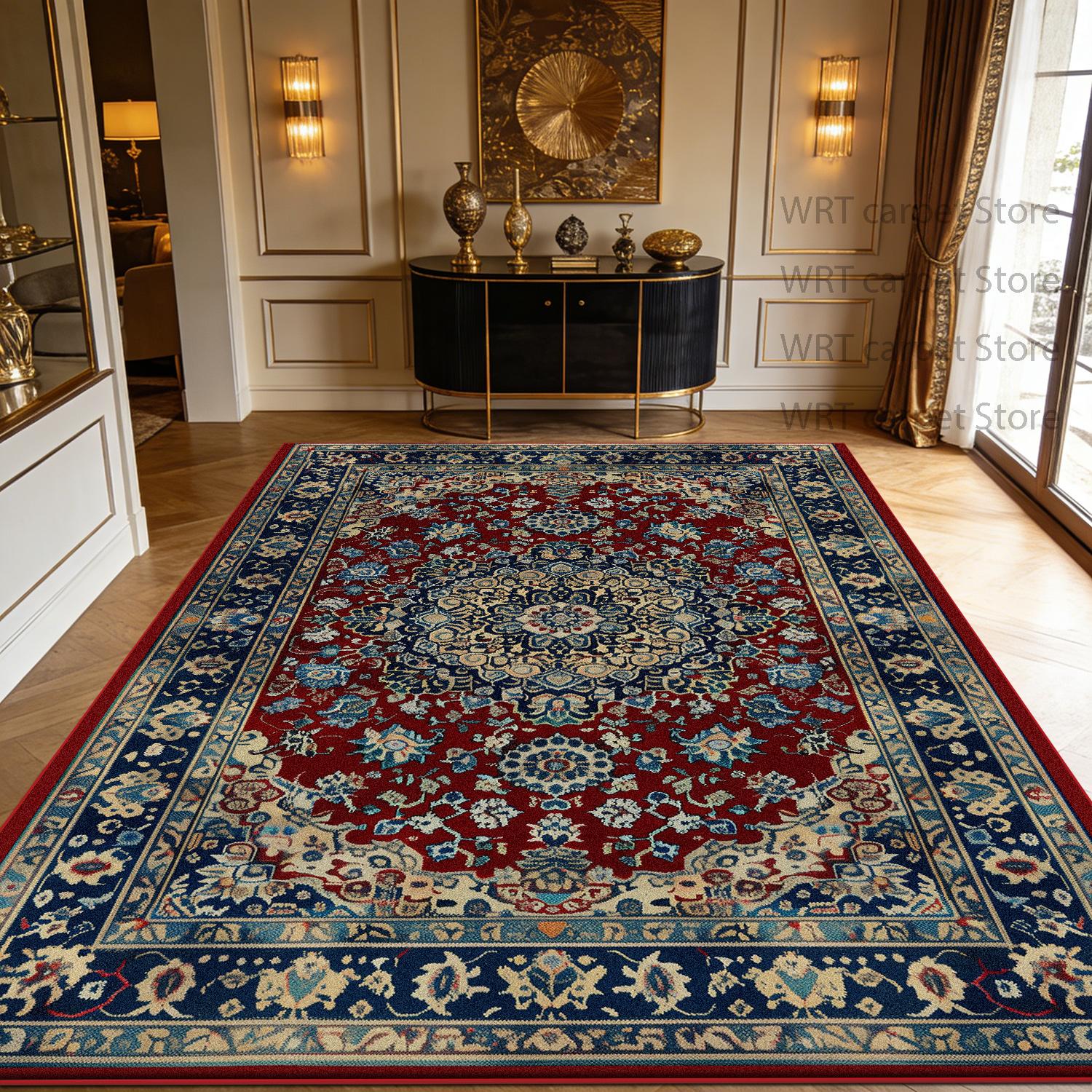 

Persian Exotic Style Large Living Room Carpets Decoration Home Lobby Foldable Washable Fluffy Rug Bedroom Tatami Mat Non-slip 60x90cm