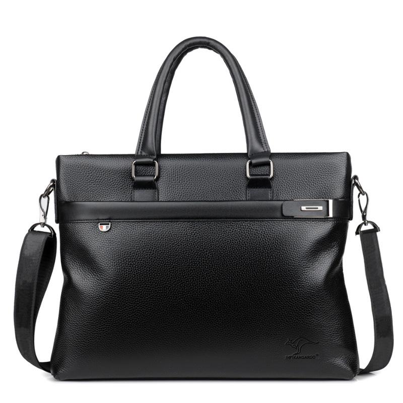 

Мужская сумка-кроссбоди из натуральной коровьей кожи для ноутбука - Бизнес-тренд для путешествий чёрный