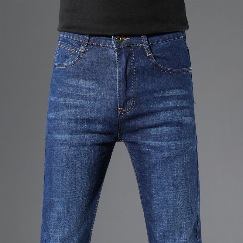 Men's Jeans, Young and Middle-aged Straight Slim Long Pants, Casual All-match Jeans