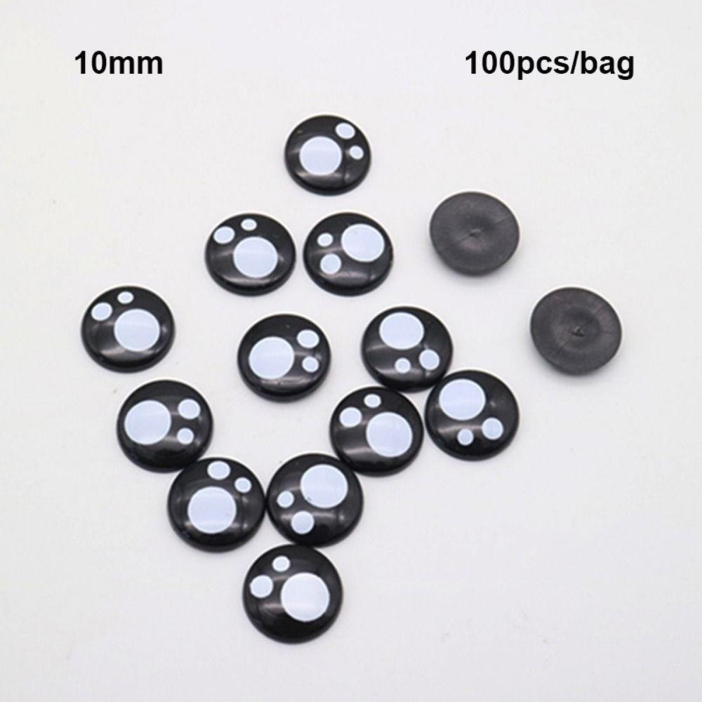 100pcs 8-16mm Flat Circle Bear Foot Eyes 2Styles Animal Puppet Crafts  For White Bear Doll