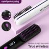 1PC portable wireless hair straightener brush, constant temperature and anti-scalding , hot comb function, Type-C fast charging, LCD screen display