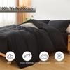 1pc Solid Color Duvet Cover 100% Washed Cotton Quilt Cover Japanese Minimalist Style Bedding Single Double King Queen Size Bed