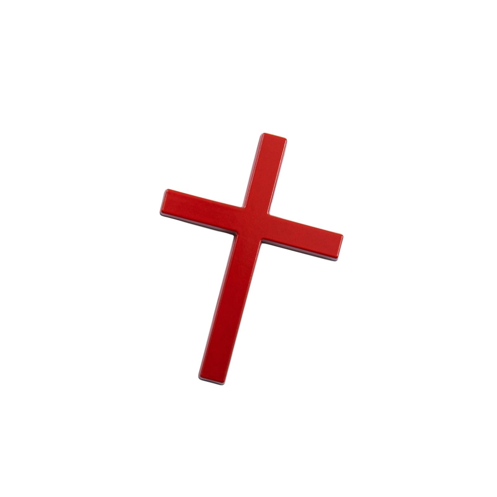 

Unversal 3D Jesus Christ Cross Badge Exterior Decoration for Vehicle Truck SUV Emblem Badges Sticker Metal Cross Decal червоний