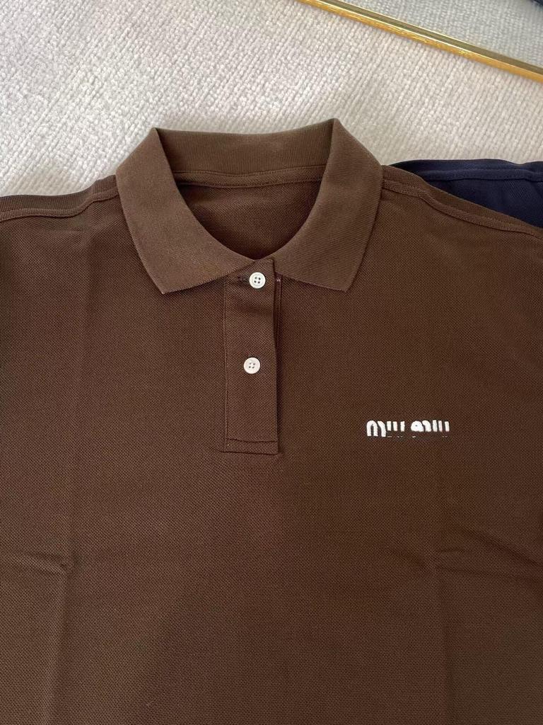 Miu Style Unisex Colorblock Poloshirt mit kurzen Ärmeln und Zwei-Knopf-Design