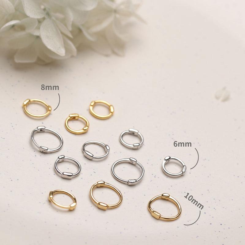 Versatile Earrings for Women, Round Earrings for Japanese and Korean Simple and Compact Ear Buckles for Naked Plain Circle Versatile Couple Earrings