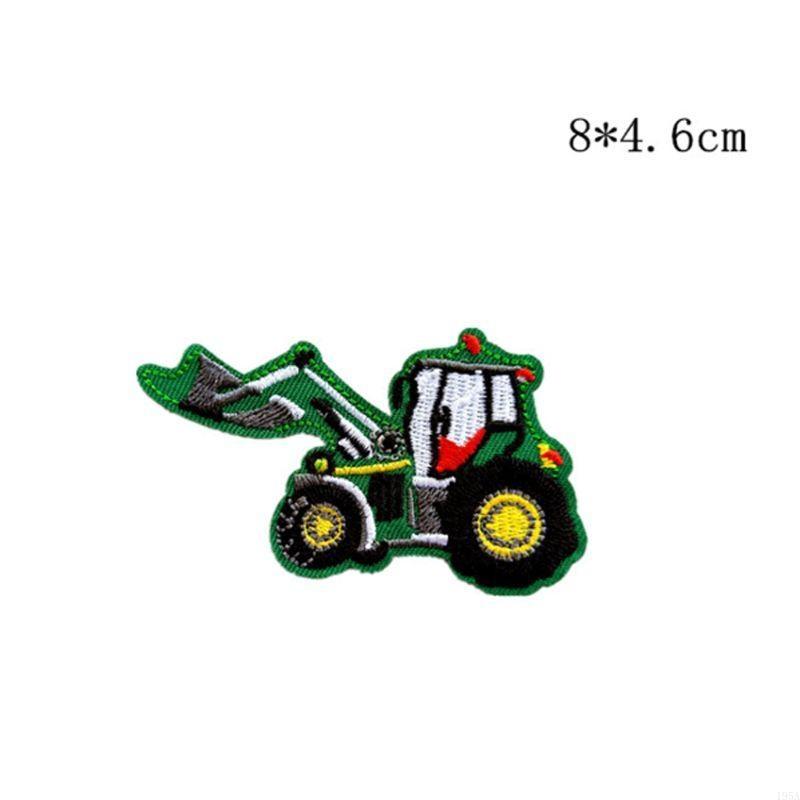 10Pcs DIY Engineering Vehicle Excavator Embroidery Fabric Clothes Patches Hot Melt Back Adhesive for Kids Shirts Pants Bag