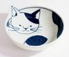 Hasami Ware Coneco Bowl and Plate Set of A Great Gift for Cat Microwave and Dishwasher Made In Product Cat-patterned 4. Lovers. Safe. Japan. Code