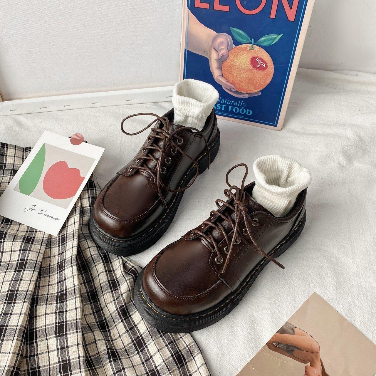 

Обувь женская весна новая студенческий стиль японская форма jk обувь на платформе британские маленькие кожаные туфли 40 коричневый