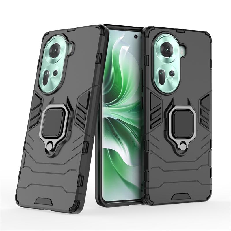 Magnetic Case for OPPO Reno 11 5G Reno11 F Pro Cover with Ring Stand Phone Bracket Back Shell Business Full Protection Cover