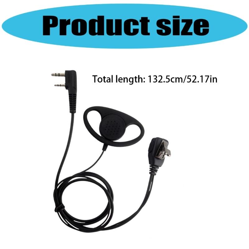 Strong PTT Headset Featuring Adjustable Ear Hook Designs Two Pin Radio Earpiece for Security Retail Hotel Staff Use