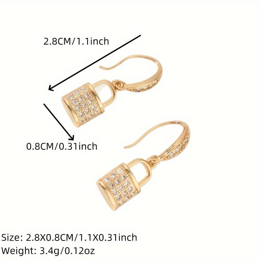Fashion Lock Shape Dangle Earrings for Women 2025 New Golden Zirconia Drop Earring Statement Party Jewelry Accessories