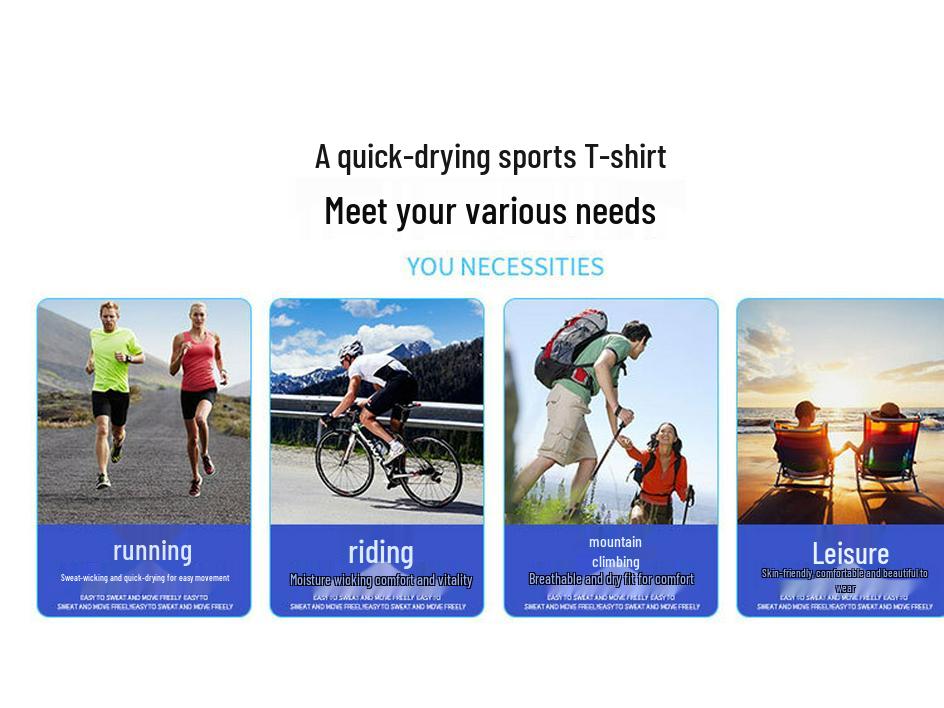 Men's Ice Silk Quick-Dry Crew Neck Sports Tee - Casual, Elastic, Short Sleeve Running Shirt