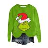 Women's Fashion Round Neck Pullover Top Long Sleeve Tee Christmas Printed Sweatshirt