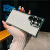 For Samsung Galaxy S25 Ultra Luxury Transparent Plating Frame Phone Case For Samsung S22 S23 S24 Plus A15 A55 Protective Cover