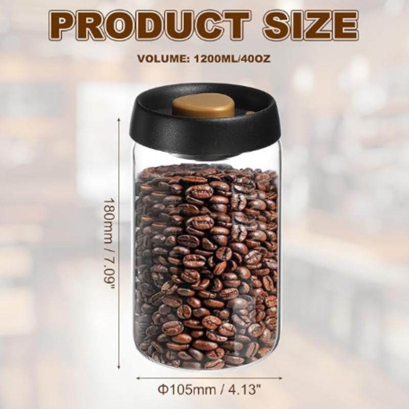

Вакуумный контейнер для кофе, Стеклянный контейнер для хранения кофейных зерен с крышками для специй, печенья, рассыпного чая, Черный золотистый тон