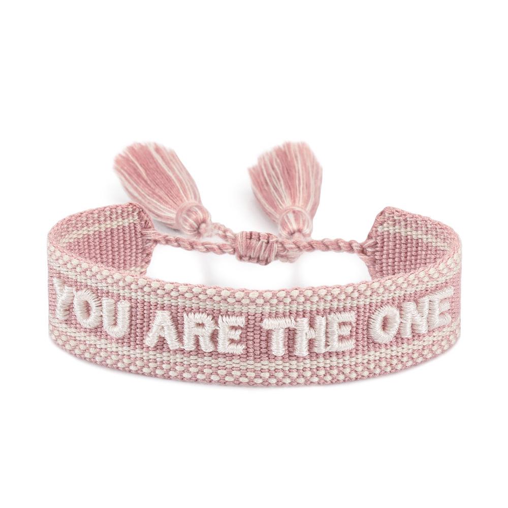 Bracciale con Nappa Intrecciata Ricamo 3D Europeo & Americano - Moda Fatto a Mano con Design a Lettera