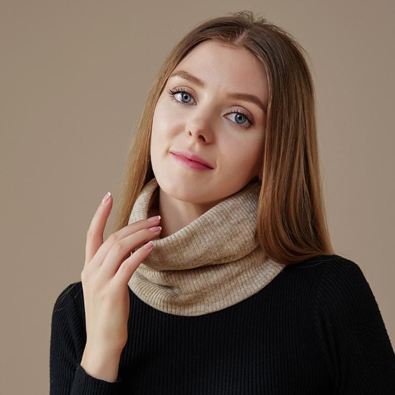 Fashion Knitted Neck Warmer with Thermals Thicken Lined Windproof Neck Scarf Neck Gaiter Face Cover for Men Women