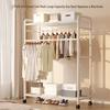 Miflame Double-Rod Garment Rack with Storage