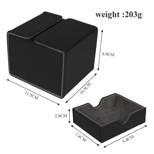 AEGIS GUARDIAN Card Deck Box with Dice Tray for MTG Cards, Commander Deck Box, Fits Over 150 Sleeved Cards, PU Leather Card Storage Box with Strong Ma