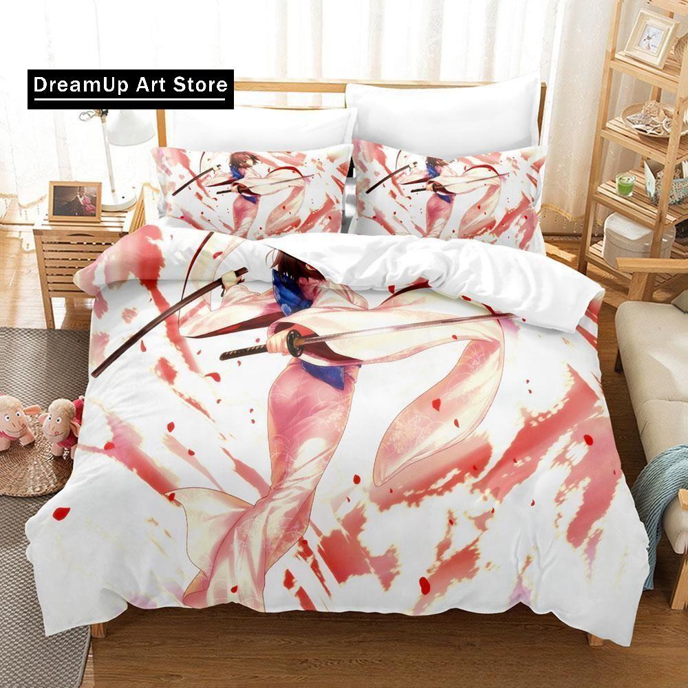 Set de lenjerie de pat cu imprimare 3D Anime Boundary of Emptiness Ryougi Shiki Băieți Fete Twin Queen Full Size Husă de pilota Față de pernă Set de pat Adu
