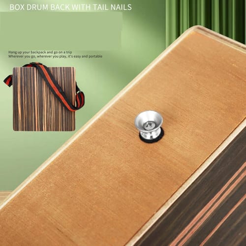 Weuareod Travel Cajon Drum, Portable Wooden Cajon with Adjustable Strap, Percussion Instrument Kit