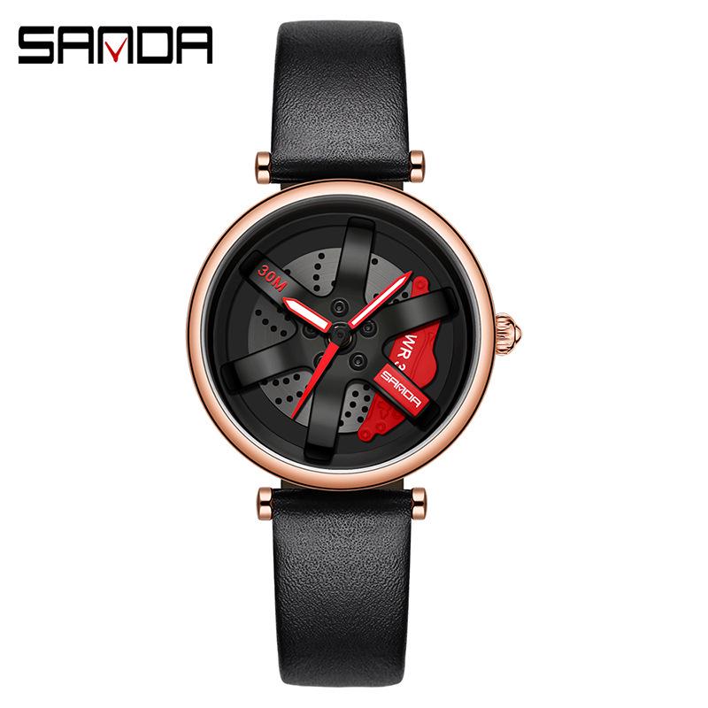 Sanda Meilleure Vente 1088 Montre pour Adolescent: Personnalisé, Cadran Rotatif 3D, Tendance, Quartz Étanche.