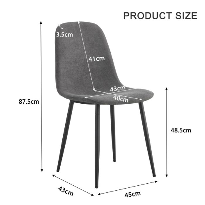 Chaises de salle à manger - MUVOE - Vintage en faux daim - 4 pièces - Pieds en métal noir - Style scandinave