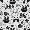 Outdoor Dekostoffe Oxford - Motiv Schwarze Und Weiße Katzen